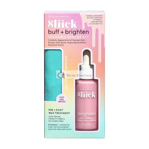 Sliick Buff und Aufhellen Set 30ml mit Peeling- und eingewachsenen Haarrettungsset Körperhandschuh und Peeling-Serum