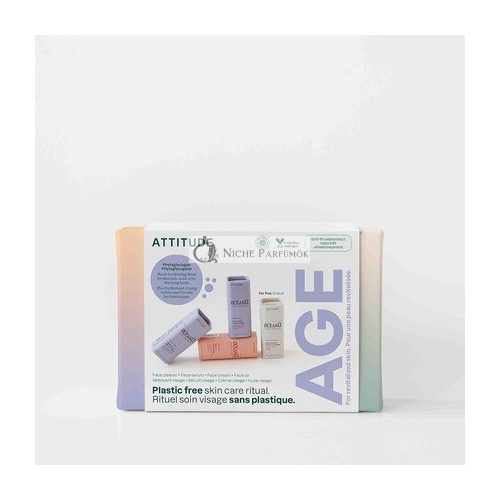 ATTITUDE Oceanly Anti-Aging Hautpflege-Tagesroutine Box-Set PHYTO AGE Reisegröße Bars - 4 Stück