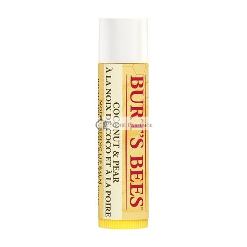 Burt's Bees 100% Natürlicher Tönender Lippenbalsam Kokosnuss und Birne mit Bienenwachs und Fruchtextrakten, 4.25g