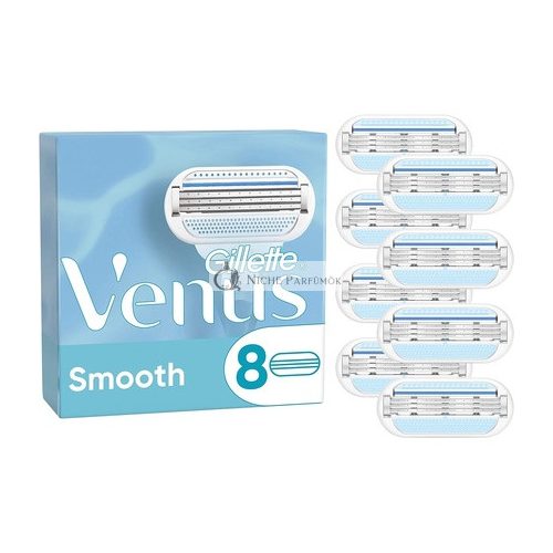 Gillette Venus Smooth Rasierklingen für Frauen Lubrastrip mit pflanzlichen Ölen - Packung mit 8