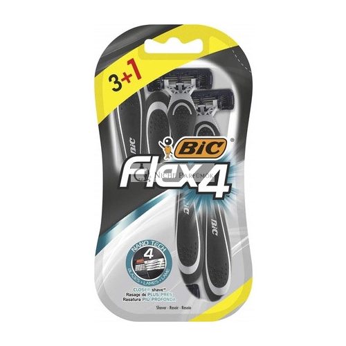 Bic Flex 4 Férfi Borotva Kenőcs Csíkkal és Forgó Fejjel a Simább, Pontosabb Borotválkozásért, 4 db - Csomag 4