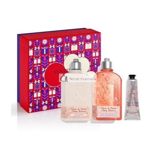 L'Occitane Kirschblüte Duschgel, Handcreme und Körperlotion Set - Geschenkset für Frauen zu Weihnachten