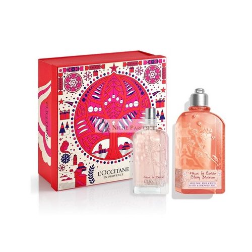 L'Occitane Kirschblüte Duschgel und Parfüm Set - Weihnachtsgeschenk für Frauen