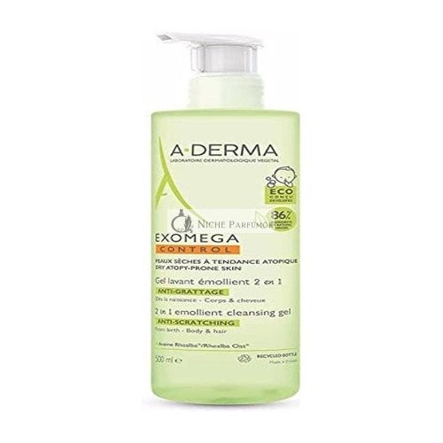 A-DERMA Exomega Control 2in1 Emollient Tisztító Gél Anti-Scratching 500ml