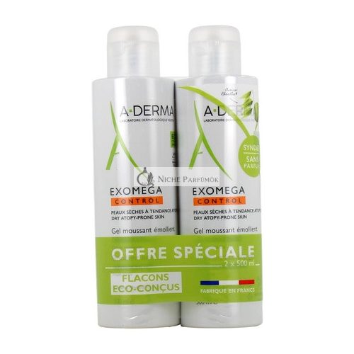 A-Derma Exomega Control Emollient Habzó Zselé Anti-Scratching 500ml - 2 db-os csomag