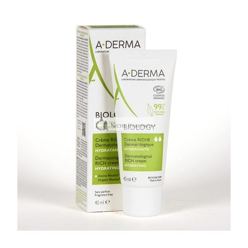 A-Derma BIOLOGY Gazdag Hidratáló Krém, 40ml