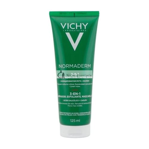 Vichy Normaderm 3-in-1 Peeling-Reinigungsmaske für empfindliche Haut, 125ml