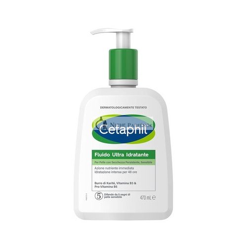 Cetaphil Ultra Feuchtigkeitsspendende Fluid Gesichts- und Körpercreme für trockene und empfindliche Haut, 470 ml