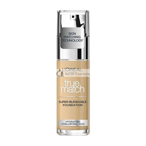 L'Oreal Paris True Match Folyékony Alapozó Bőrápoló Hyaluronsavval SPF 17, 30ml, 3W Arany Bézs