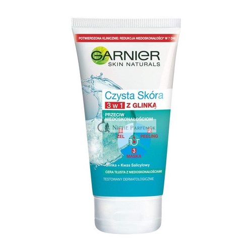 Garnier Skin Naturals Pure Active 3 az 1-ben Agyagos Maszk Radír, 150ml