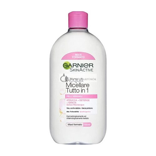 Garnier Sensitive Micellás Víz Minden Az Egyben Tisztító és Hidratáló Kockázatmentes, 700ml