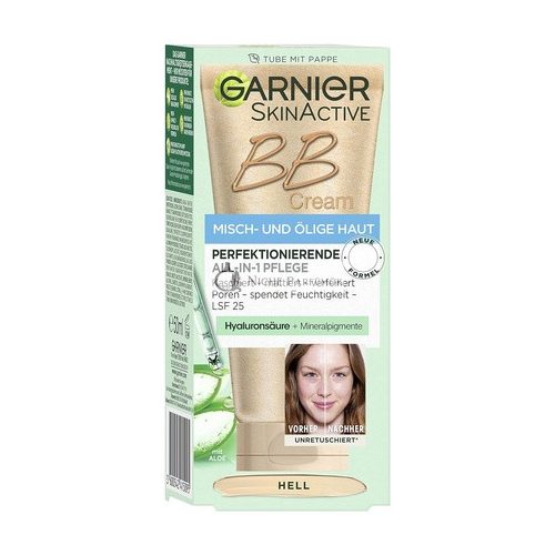 Garnier SkinActive BB Cream All-in-1 Tagespflege mit Hyaluronsäure und Aloe Vera SPF 25 Hell, 50ml