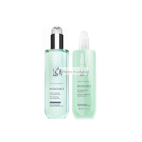 Biotherm Biosource 24h Feuchtigkeitstoner Normale Haut 400ml + Make-up Entferner Milch 400ml