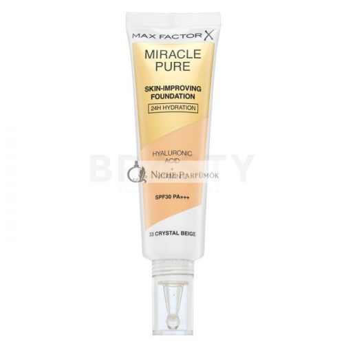 Max Factor Miracle Pure Skin-Improving Foundation hosszan tartó make-up hidratáló hatású 33 Crystal Beige 30 ml