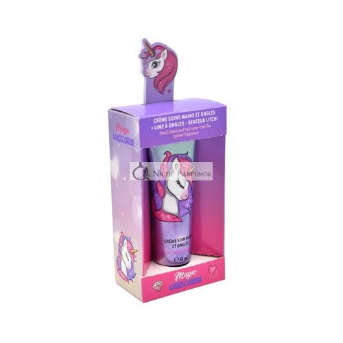 Take Care Einhorn Pflegecreme und Nagelfeile, Lychee Duft, vegan, Hydratation, Kinder, Junior 30ml