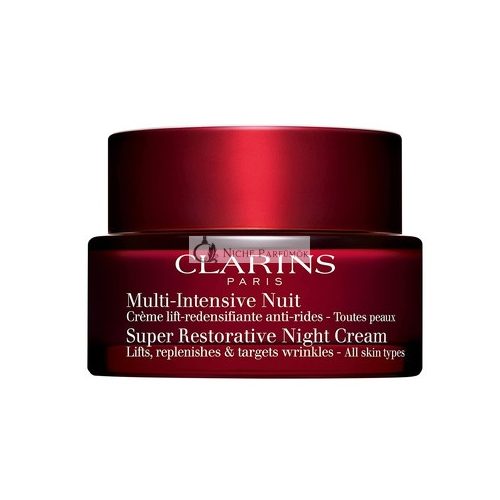 Clarins Super Restorative Nachtcreme, Anti-Aging Feuchtigkeitscreme für reife Haut, 50ml