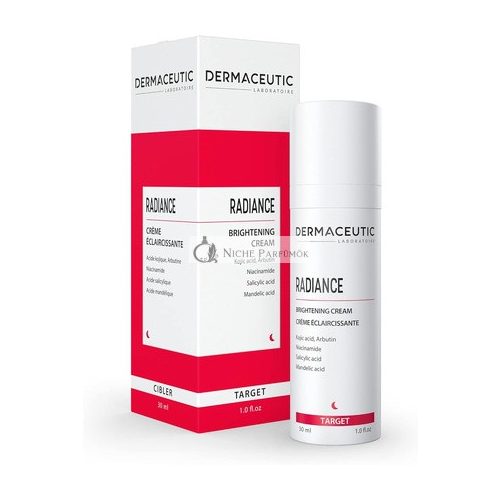 Dermaceutic Radiance Világosító Krém Kojic Savval, Arbutinnal, Niacinamiddal, Szalicilsavval és Mandulasavval 30ml