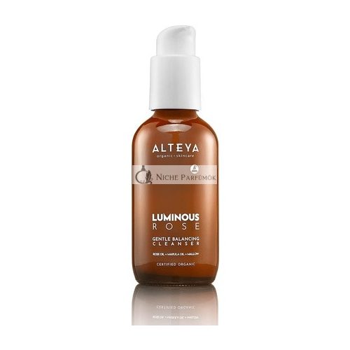 Alteya Organics Luminous Rose Cleanser - 120ml Üveg Hibrid Arctisztító Rózsaolajjal - Minden Bőrtípusra