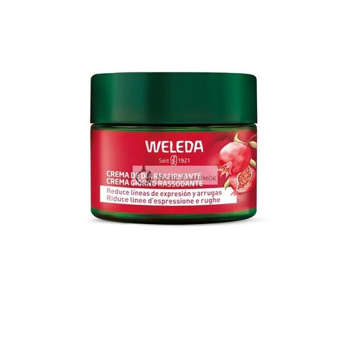 Weleda Granatapfel Festigende Tagescreme, Reduziert Linien und Falten, Hellt auf und Schützt vor Blauen Licht mit Granatapfelöl und Maca-Peptiden, Natürliche Behandlung 40ml