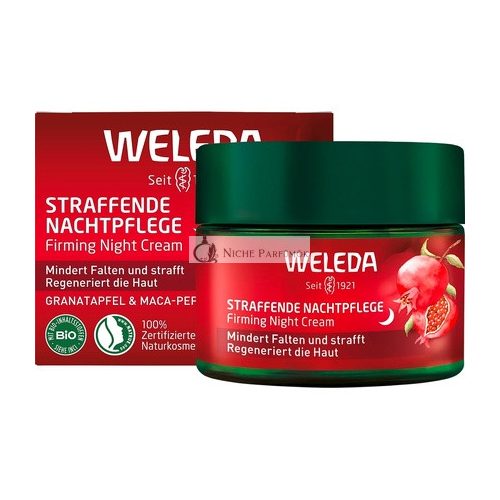 Bio Festigende Nachtpflege mit Granatapfel & Maca-Peptiden, Naturkosmetik Hautcreme 40ml