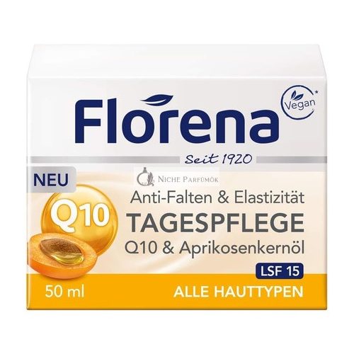 Florena Anti-Aging Tagescreme Q10 und Aprikosenkernöl, 50ml