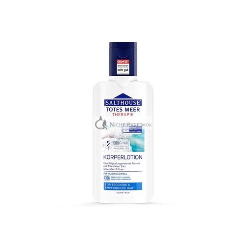 SALTHOUSE Totes Meer Therapie Körperlotion, spendet Feuchtigkeit und fördert die Zellregeneration mit natürlichen Ölen, Vitamin E und Q10, 250ml