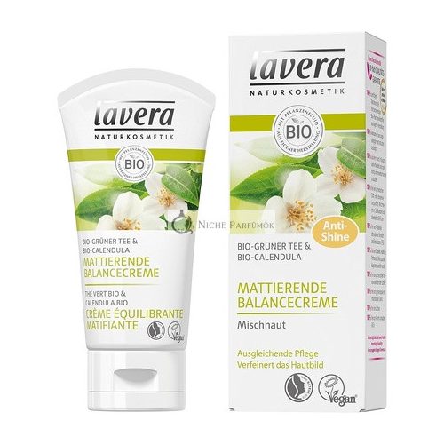 Lavera Mattierende Balance-Creme Bio Grüner Tee und Bio Ringelblume, 50ml