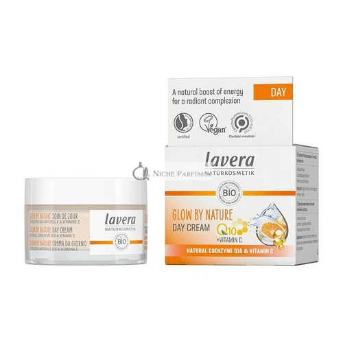 lavera GLOW BY NATURE Tagescreme mit Q10 und Vitamin C, 50 ml - PETA-zertifiziert