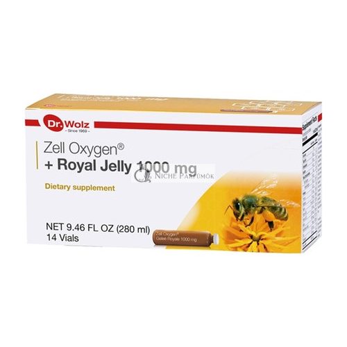 Zell Oxigén + Királyi Zselé 1000mg Kiegészítő, 14 Ampulla, Tiszta Méz Arany, B Vitamin, Biotin, Energia Anyagcsere Fokozó, Segít Visszaállítani az Egészséges Ragyogó Bőrt