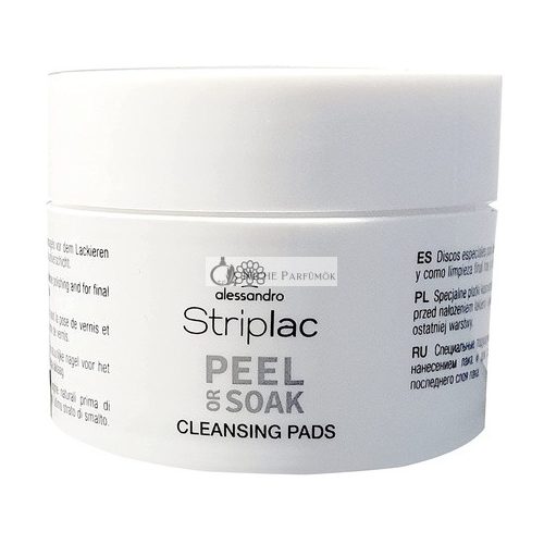 alessandro Striplac Peel or Soak Reinigungs-Pads für Naturnägel mit Pfirsichduft, 50 Pads