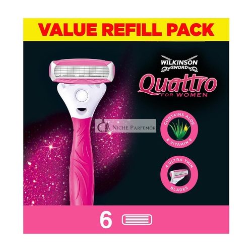 Wilkinson Sword Quattro Für Frauen Glatte Rasierklingen Nachfüllpackung 6 Stück