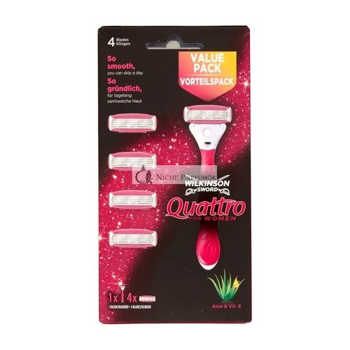 Wilkinson Sword Quattro für Frauen Plus 4 Klingen