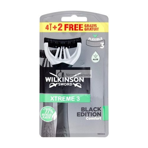 Wilkinson Sword Xtreme 3 Fekete Kiadás Kényelmes Férfi 6 Eldobható Borotva