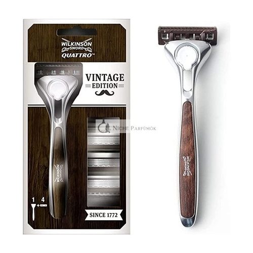 Wilkinson Quattro Vintage Borotva + 4 Pótpengék