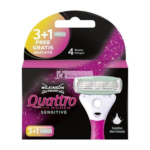 Wilkinson Sword Quattro Für Frauen Sensitive Rasierklingen 4 Stück