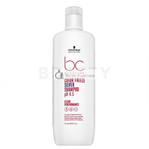 Schwarzkopf Professional BC Bonacure Color Freeze Silver Shampoo pH 4.5 Clean Performance tonizáló sampon platinaszőke és ősz hajra 1000 ml