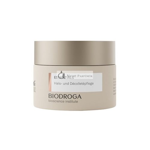 BIODROGA Bioscience Institute Essentials Hals- und Dekolletépflege 50ml - Straffende Pflegecreme mit Schwarzwaldkomplex, Peptiden und Glow-Effekt - Parabenfrei, silikonfrei, mikroplastikfrei