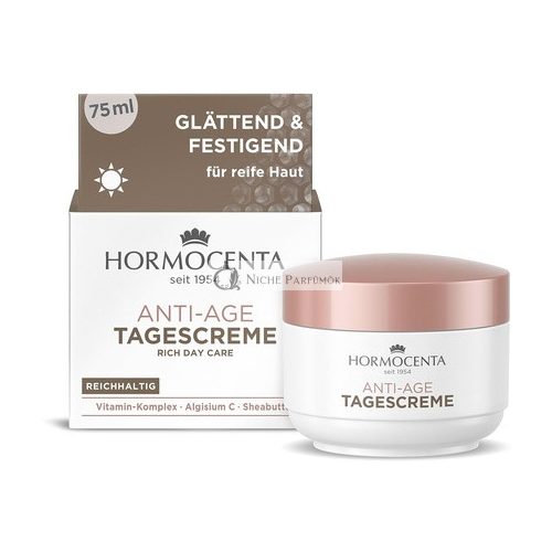 Hormocenta Anti-Aging Nappali Krém 75ml - Gazdag Ápolás Vitamin Komplexszal, Algisium C-vel és Shea Vajas, Érett Bőrre