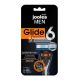 Joolea Herren Glide Flex-Pro 6 Rasierer für empfindliche Haut mit Ersatzkassette