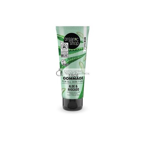 Organic Shop Avocado und Aloe Gesichtspeeling für alle Hauttypen, 75ml