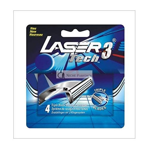 Laser Tech3 Borotvapengék Utántöltő 3-Pengés Rendszer Férfiaknak, Aloe Vera Kenéssel