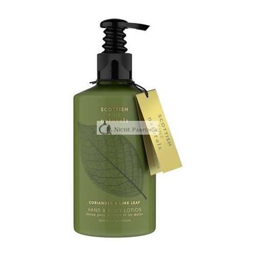 Scottish Fine Naturals Hand- und Körperlotion feuchtigkeitsspendende Formel mit Leinsamenöl und Kakaobutter, 300ml Pumpflasche