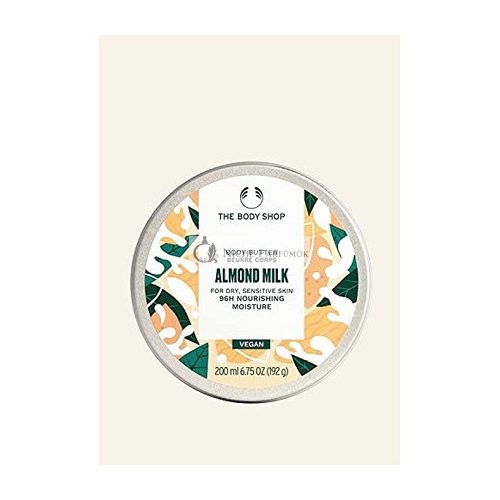 The Body Shop Mandelmilch Körperbutter für trockene empfindliche Haut 96H Nährende Feuchtigkeit, 200ml