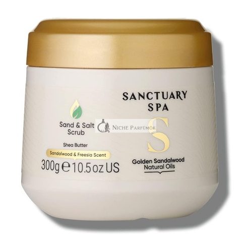 Sanctuary Spa Goldener Sandelholz-Sand- und Salzscrub, 300 g