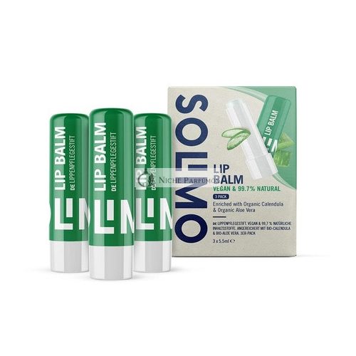 Amazon Brand Solimo Lippenbalsam Aloe Vera - 3er Pack