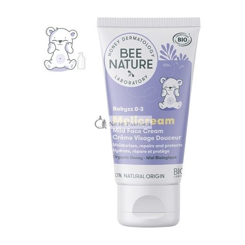 Bee Nature Baby Arckrém, Tanúsított Organikus, Hidratál és Javít, Kímélő Mézes Krém, 50ml