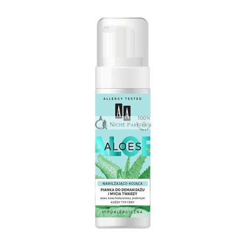 AA Aloes 100% Aloe Vera Extrakt Feuchtigkeitsspendender und Beruhigender Make-up und Gesichtreinigungs-Schaum, 150ml