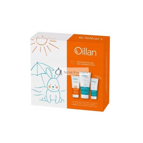 Oillan Baby Urlaubsset - SPF 50 Emulsion 100ml, 3-in-1 Gel 200ml, Schutzcreme 75ml