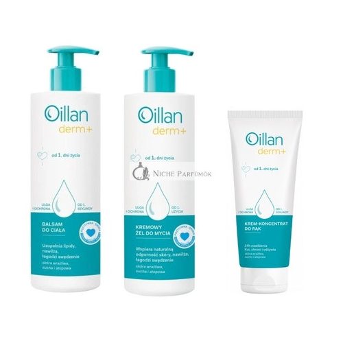 Oillan Derm Körperpflege Set - Körperbalsam, Reinigungs-Gel, Handcreme Konzentrat