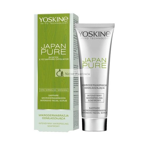 Yoskine Japan Pure Arcpakolás 75ml - Hatékony bőrápolás nőknek - Simító és intenzív zafír arctisztítás mikrodermabrázióval